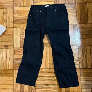 RE/DONE Loose Crop Black Jeans